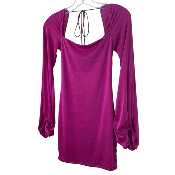 Lucy in The Sky - Women’s Long-Sleeve Mini Dress, Body-Con -  Hot Pink, Small - Picture 6 of 17
